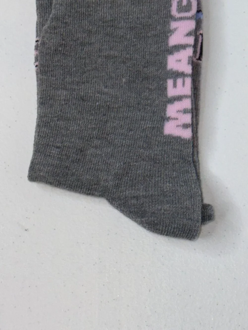 Mean Girls She Doesn't Even Go Here Crew Socks Gray